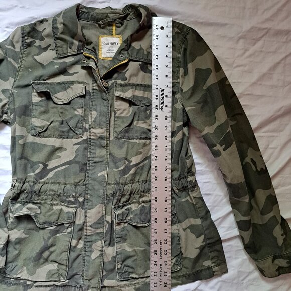 GUC Old Navy L green camouflage army jacket cargo utility chore camo - Picture 8 of 16